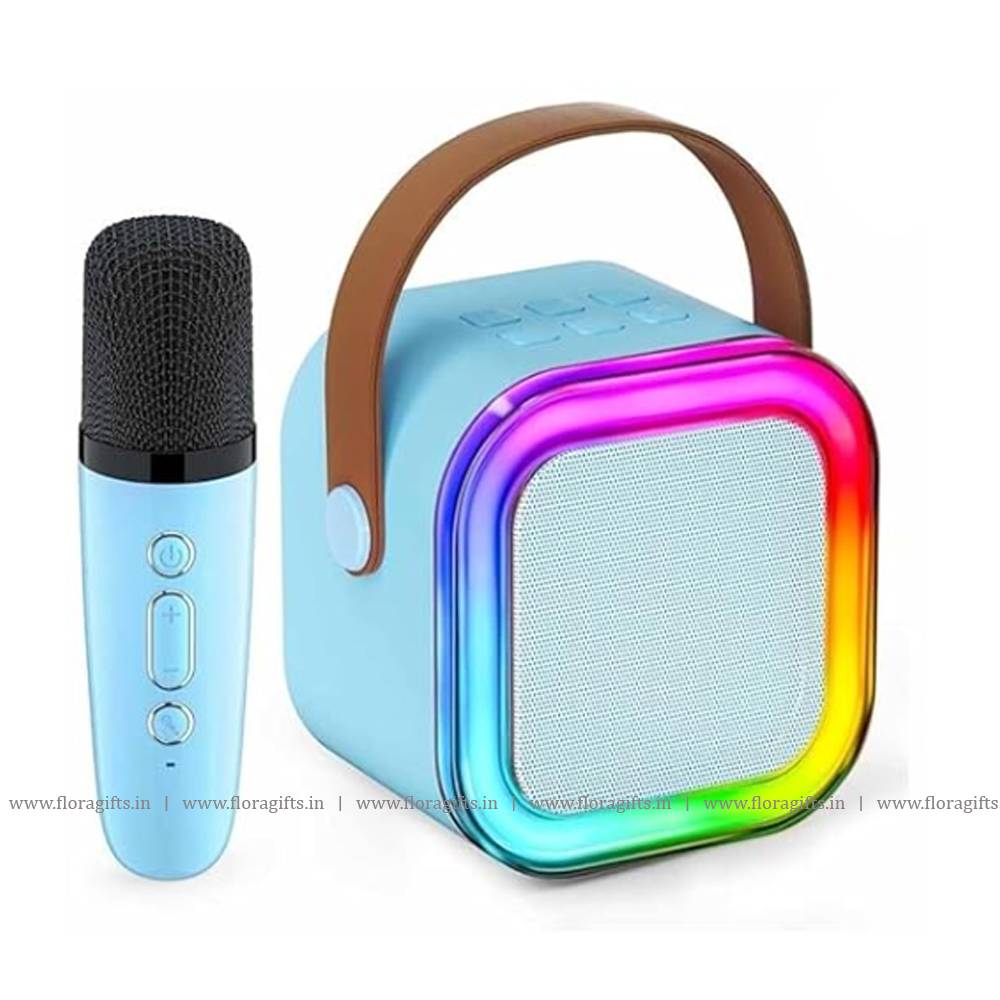 Mini Karaoke Machine with Microphone, Blue