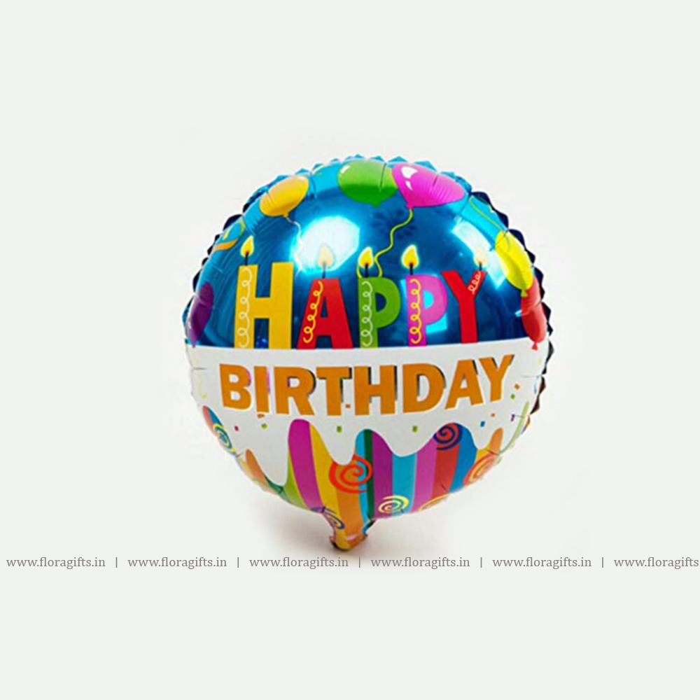 Happy Birthday Round Foil Balloon, Blue