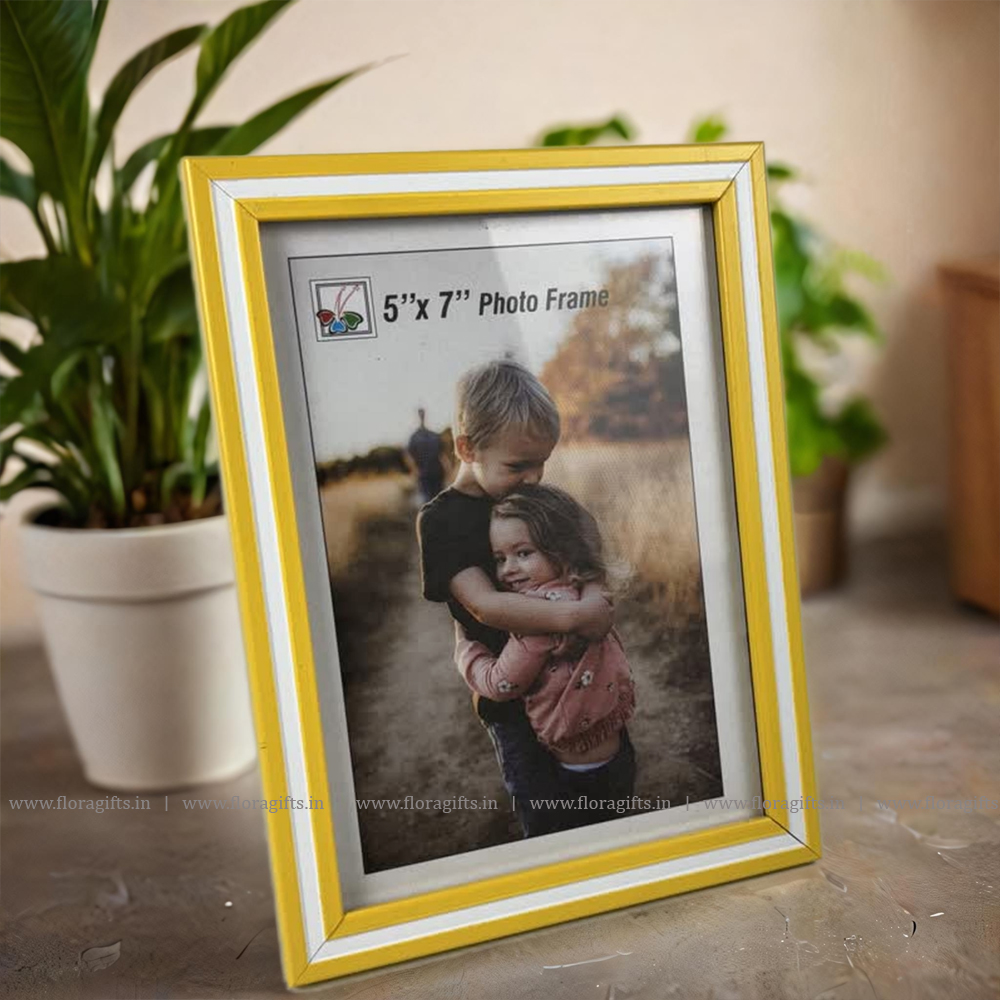 Yellow N White Photo Frame