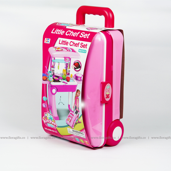 Little Chef Kitchen Set With Suitcase Trolley Carrycase Toy