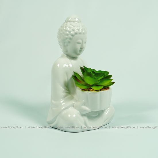 Buddha Idol With Plant