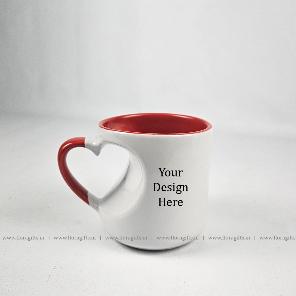 Dual Tone Heart Handle Mug