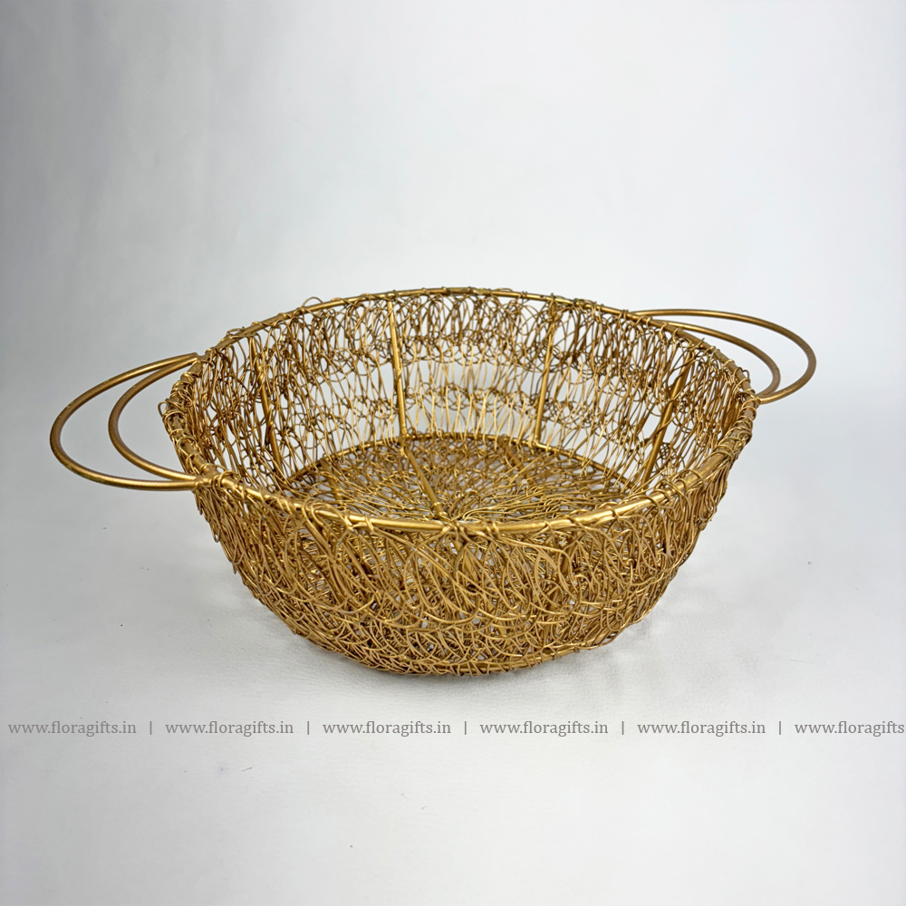 Metal Wire Bowl With Handle