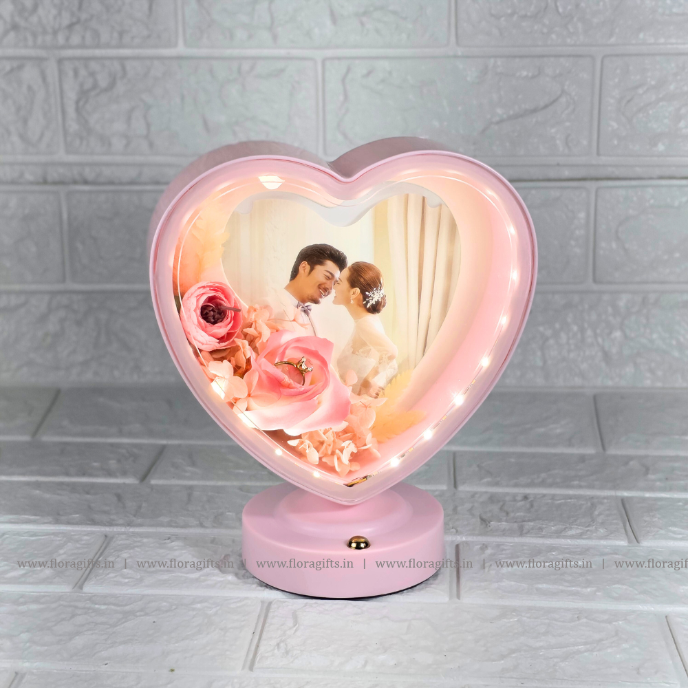 Pink Blooming Heart Frame