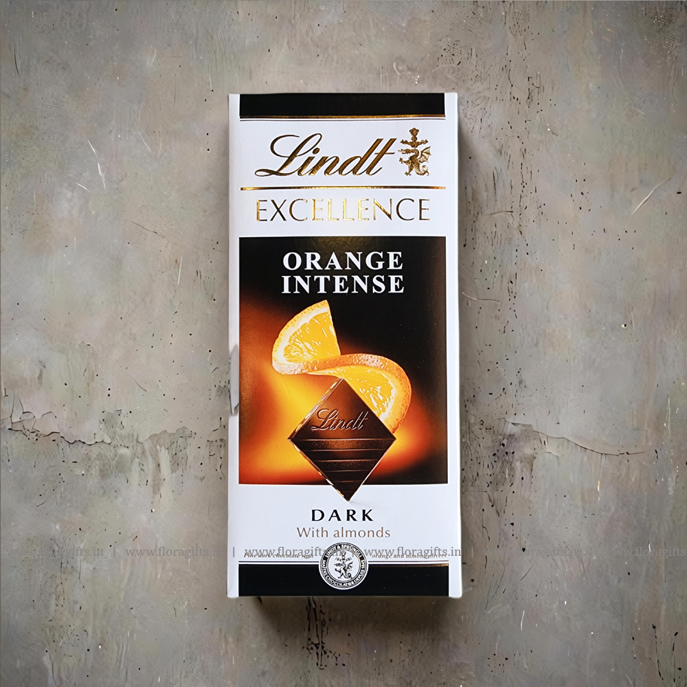 Lindt Excellence Orange Intense Dark Chocolate With Almonds