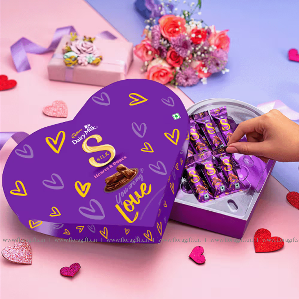 Cadbury Dairy Milk Silk Heart Shaped Valentines Chocolate Gift Box