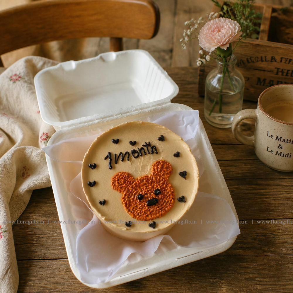 Little Teddy Monthiversary Bento Cake
