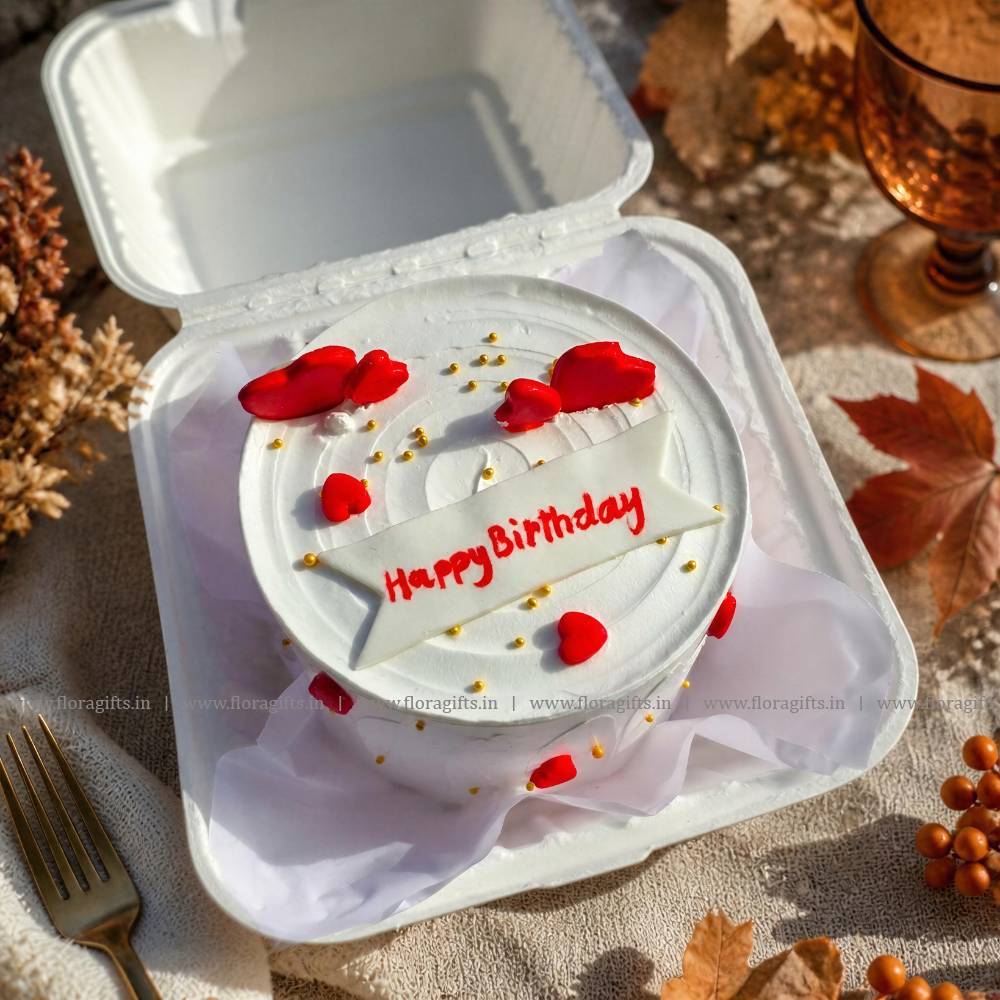 Crimson Heart Birthday Bento Cake