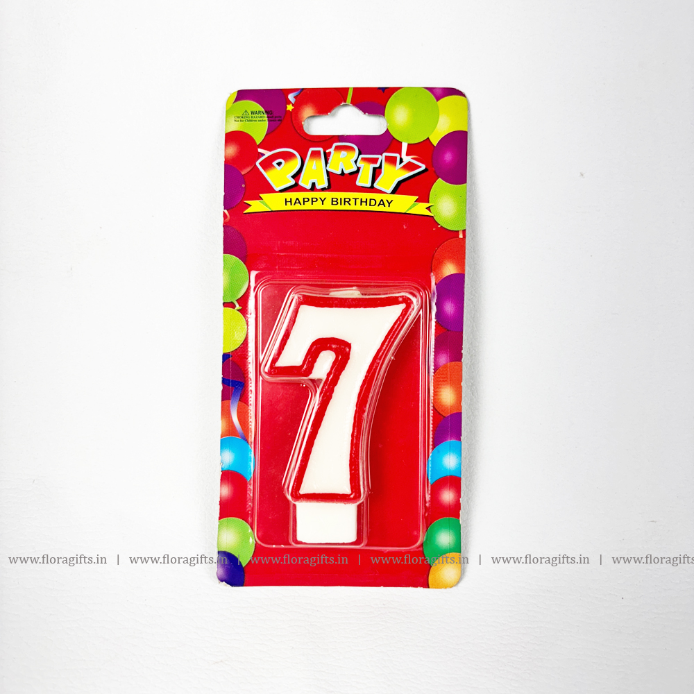 Number 7 Candle, Red