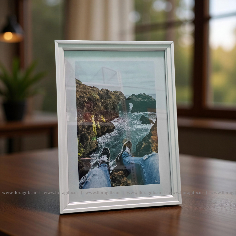 White stepped Frame A4