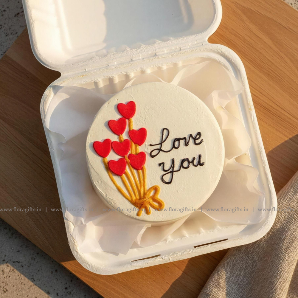 Heart Balloons Love You Bento Cake